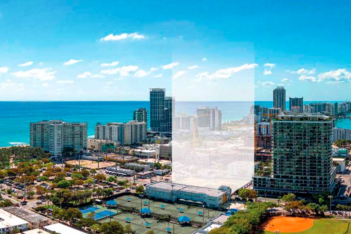 North Beach Miami horizon at dusk